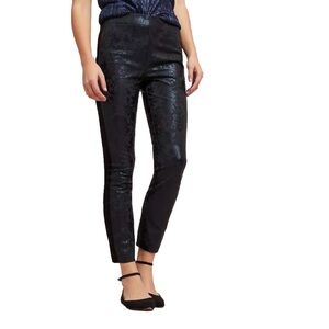 Anthropologie The Essential Foil-Printed Tuxedo Women’s Black Trousers Size 2